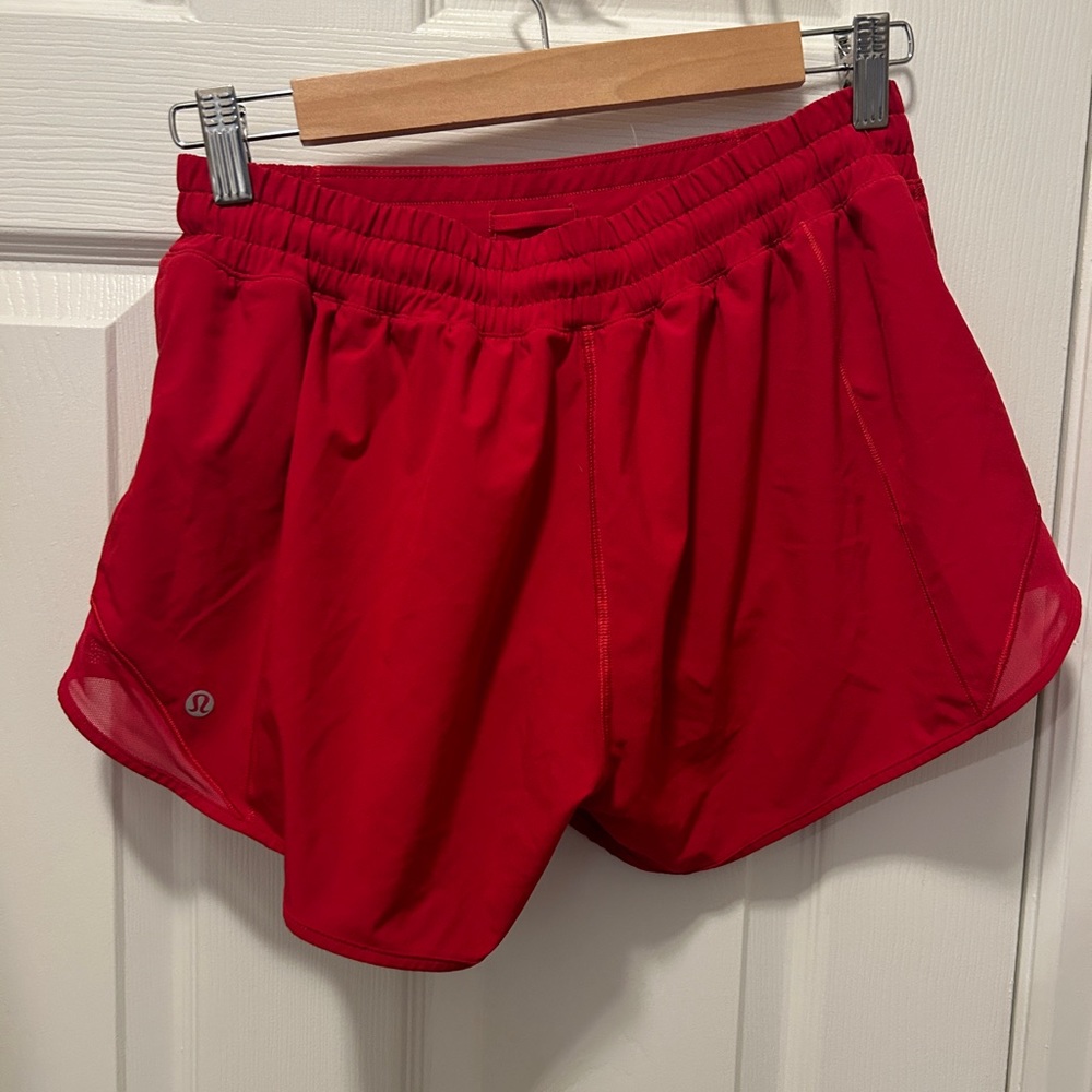 Lulu lemon 4inch red running shorts